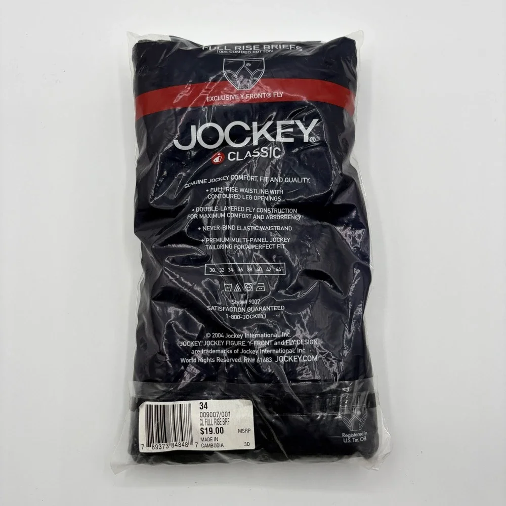 VTG Jockey Underwear Mens Size 34 3 Pack Full Rise Briefs Y Front Fly 2004